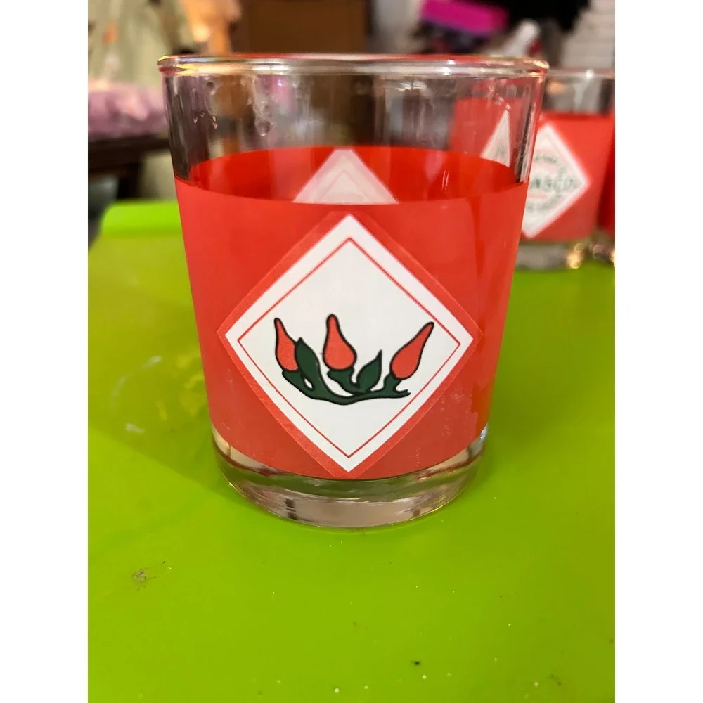 Tabasco Brand Pepper Sauce Shot Glasses Set of 3 Red Logo Chili Pepper Shooters